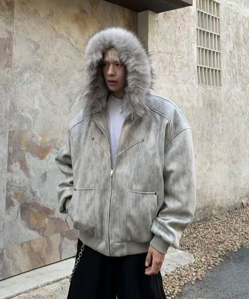 美品　アドーア ブルゾン ライトグレー フード付き　ADORE ジャンパー 美品 アドーア ブルゾン ライトグレー フード付き ADORE ジャンパー