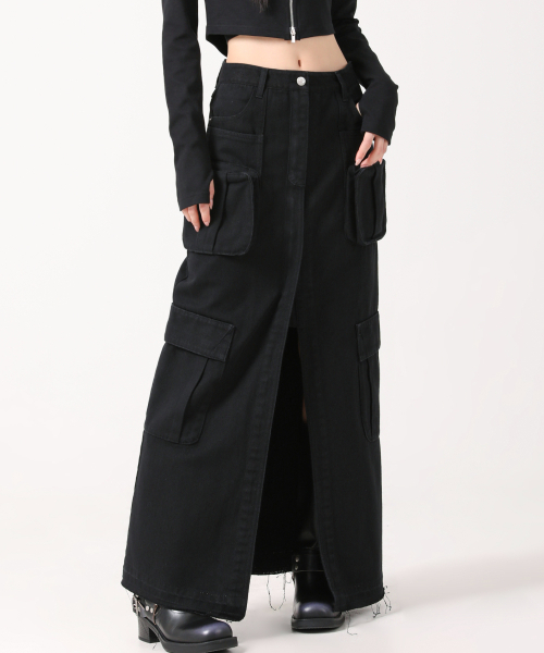 AVANDRESS(アバンドレス )の「Evelyn Long Denim Skirt BLUE(スカート・レディース・ブルー・MEDIUM/LARGE/SMALL/X-LARGE)」の3枚目の写真