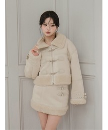 Darich（ダーリッチ）の「フェイクムートンジャケットセットアップ（ワンピース・レディース）」