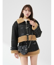 Darich（ダーリッチ）の「フェイクムートンジャケットセットアップ（ワンピース）」