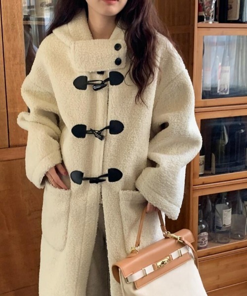 セール】ふわふわボアロングダッフルコート（その他アウター