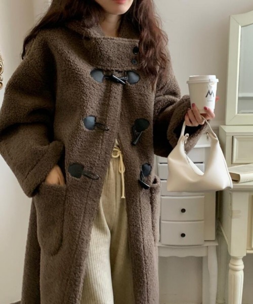 セール】ふわふわボアロングダッフルコート（その他アウター