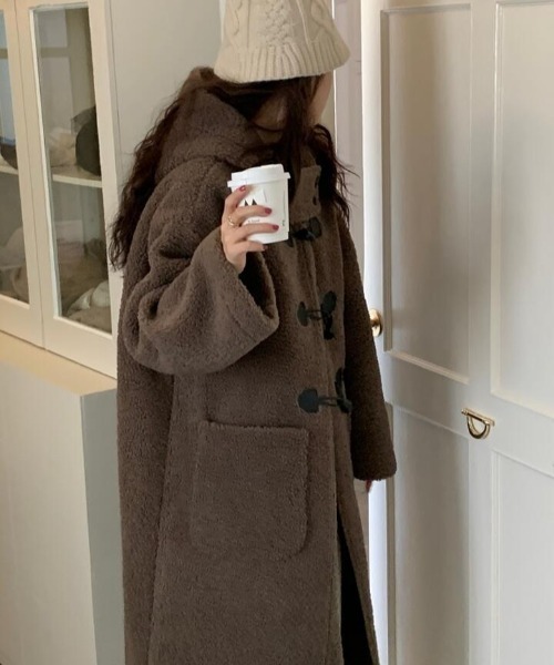 セール】ふわふわボアロングダッフルコート（その他アウター