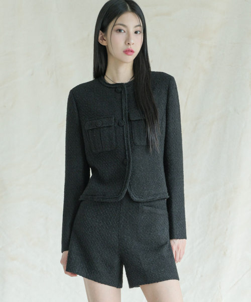 AVANDRESS(アバンドレス )の「Sara Round Tweed Jacket IVORY(テーラードジャケット・レディース・アイボリー・SMALL/MEDIUM)」の2枚目の写真