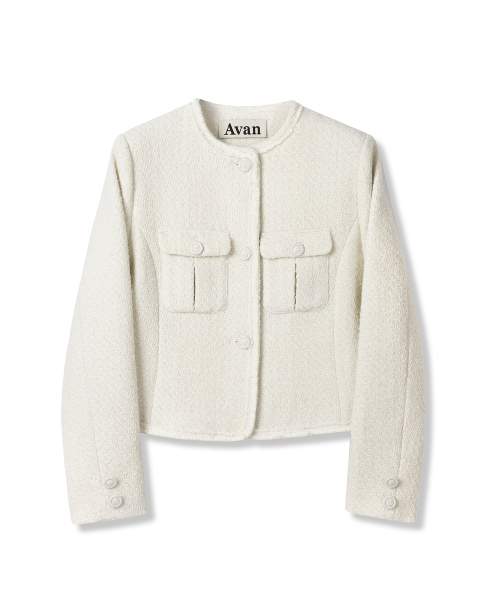 AVANDRESS(アバンドレス )の「Sara Round Tweed Jacket IVORY(テーラードジャケット・レディース・アイボリー・SMALL/MEDIUM)」の3枚目の写真
