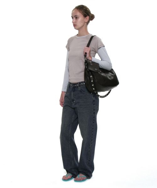 PARTIMENTO WOMEN（パルティメントウィメン）の「メタルポインテッドウエストジーンズ_ダークサンド（デニムパンツ・レディース・その他・SMALL/MEDIUM）」の6枚目の写真