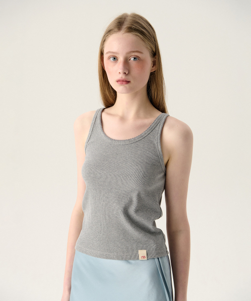 TTUDEMENT(トュードメント)の「RIBBED COTTON SLEEVELESS MELANGE GREY(Tシャツ/カットソー・レディース・その他・FREE)」の2枚目の写真