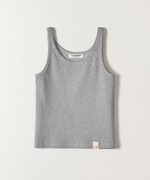 TTUDEMENT(トュードメント)の「RIBBED COTTON SLEEVELESS MELANGE GREY(Tシャツ/カットソー・レディース・その他・FREE)」の3枚目の写真