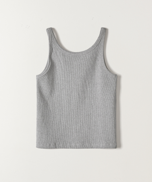 TTUDEMENT(トュードメント)の「RIBBED COTTON SLEEVELESS MELANGE GREY(Tシャツ/カットソー・レディース・その他・FREE)」の4枚目の写真