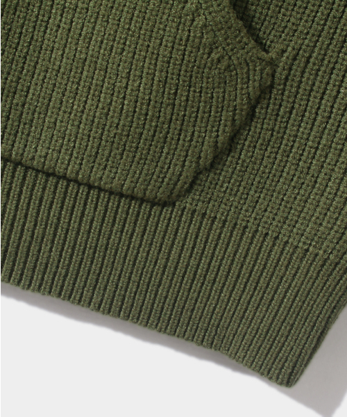 DIMITRI BLACK（ディミトリブラック）の「2WAYラグランツートンニットフードジップアップ_オリーブ&ベージュ（ニット/セーター・レディース・その他・X-LARGE/MEDIUM/LARGE）」の4枚目の写真