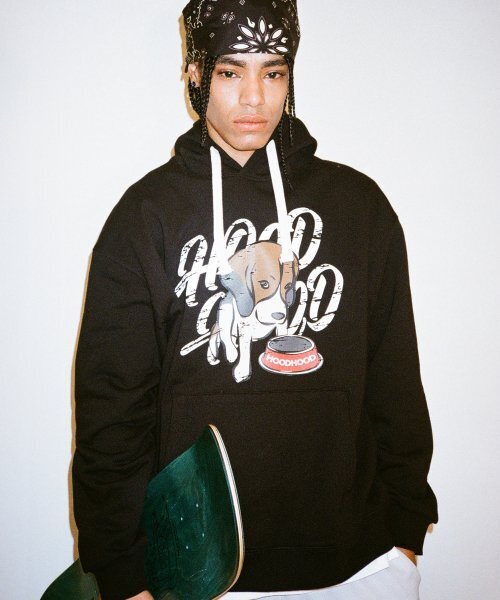 HOODHOOD(フッドフッド)の「ビグルロゴフードブラック(パーカー・メンズ・その他・MEDIUM)」の1枚目の写真