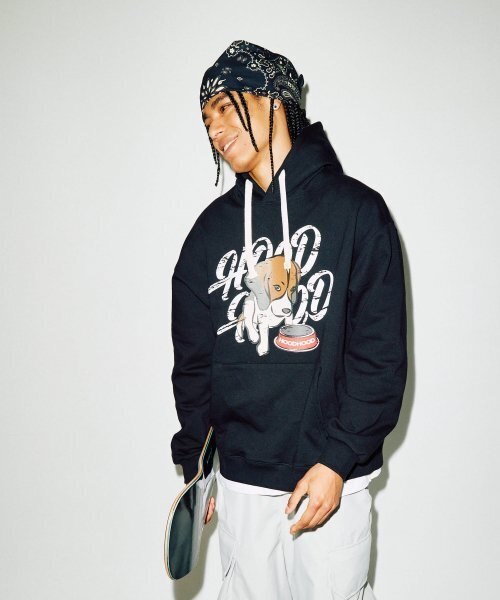 HOODHOOD(フッドフッド)の「ビグルロゴフードブラック(パーカー・メンズ・その他・MEDIUM)」の4枚目の写真