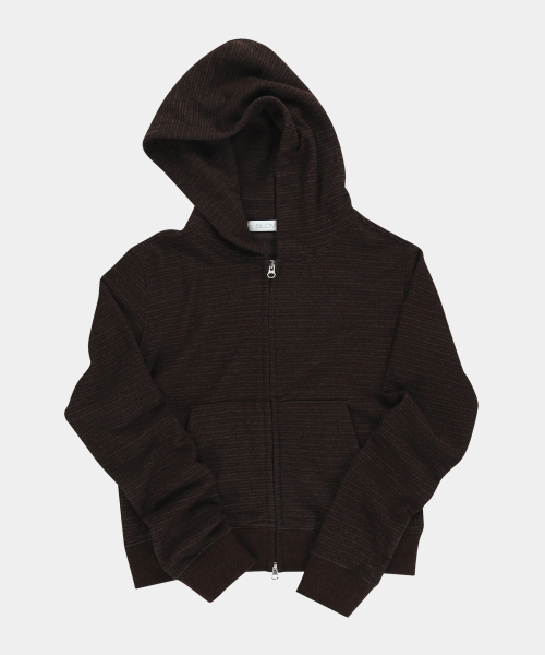 SLOWACID（スローアシッド）の「ウィメンズブークルストライプフードジップアップ [ブラウン]（パーカー・レディース・その他・FREE）」の3枚目の写真