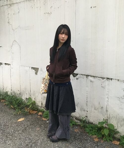 SLOWACID（スローアシッド）の「ウィメンズブークルストライプフードジップアップ [ブラウン]（パーカー・レディース・その他・FREE）」の6枚目の写真