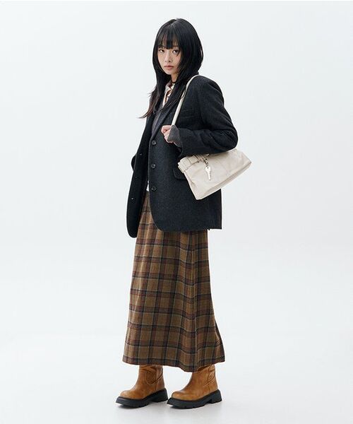 WITHOUT SUMMER(ウィズアウトサマ)の「ポーリングロングスカート_チェックブラウン(スカート・レディース・その他・SMALL/MEDIUM)」の3枚目の写真