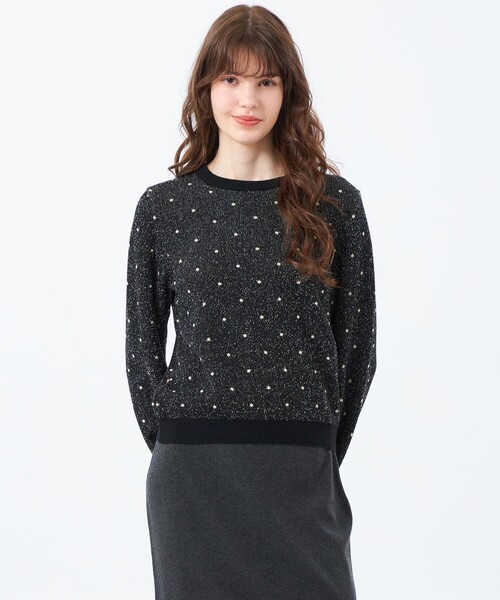 MACKINTOSH PHILOSOPHY(マッキントッシュ フィロソフィー)の「ラメドットニット(ニット/セーター・レディース・グレー系その他2/ブラック・38)」の1枚目の写真