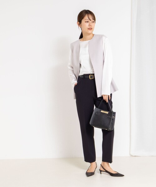 NOLLEY’S（ノーリーズ）の「《セットアップ対応》ウォッシャブルサージストレッチジレ（ベスト・レディース・グレイッシュベージュ/ネイビー・38）」の13枚目の写真