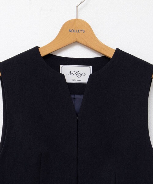NOLLEY’S（ノーリーズ）の「《セットアップ対応》ウォッシャブルサージストレッチジレ（ベスト・レディース・グレイッシュベージュ/ネイビー・38）」の19枚目の写真