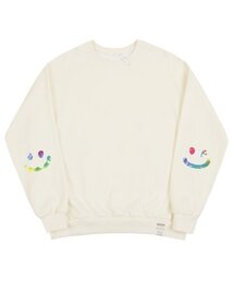 [UNISEX]エルボータイダイ描画スマイルマンツーマン_クリーム