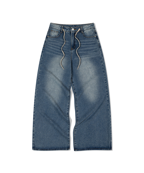 MOAA（モア）の「スナーグドローストリングデニム (JEAN BLUE)（デニムパンツ・レディース・その他・MEDIUM/SMALL）」の2枚目の写真