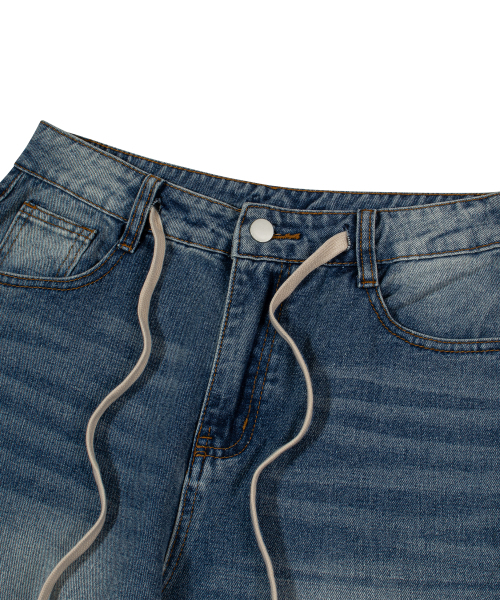 MOAA（モア）の「スナーグドローストリングデニム (JEAN BLUE)（デニムパンツ・レディース・その他・MEDIUM/SMALL）」の4枚目の写真