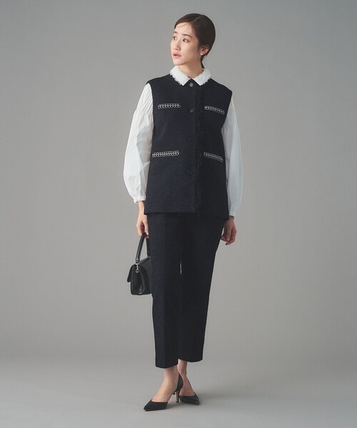 UNITED ARROWS(ユナイテッドアローズ)の「2トーン ツイードライク パンツ(スラックス・レディース・ブラック/ネイビー・40/38/36/34)」の17枚目の写真