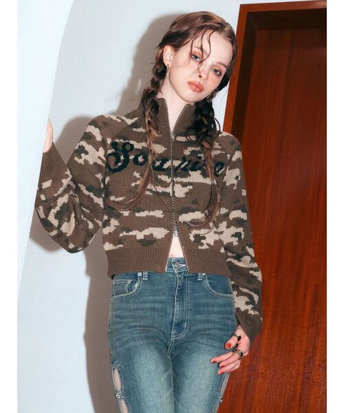 EVRIS（エヴリス）の「コンパクトジャガードニットトップス（ニット/セーター・レディース・ホワイト/ブラック/その他1・FREE）」の14枚目の写真