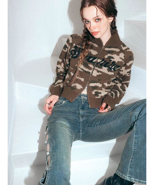 EVRIS（エヴリス）の「コンパクトジャガードニットトップス（ニット/セーター・レディース・ホワイト/ブラック/その他1・FREE）」の15枚目の写真