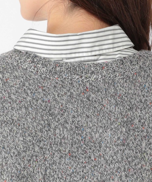 studio CLIP（スタディオクリップ）の「5ゲージカラーネップダブルフロントニットチュニック（チュニック・レディース・ブラウン/グレー・FREE）」の10枚目の写真