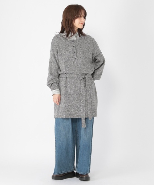 studio CLIP（スタディオクリップ）の「5ゲージカラーネップダブルフロントニットチュニック（チュニック・レディース・ブラウン/グレー・FREE）」の16枚目の写真