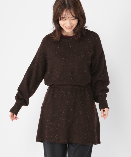 studio CLIP（スタディオクリップ）の「5ゲージカラーネップダブルフロントニットチュニック（チュニック・レディース・ブラウン/グレー・FREE）」の19枚目の写真