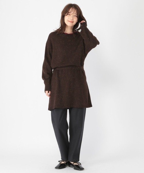 studio CLIP（スタディオクリップ）の「5ゲージカラーネップダブルフロントニットチュニック（チュニック・レディース・ブラウン/グレー・FREE）」の21枚目の写真