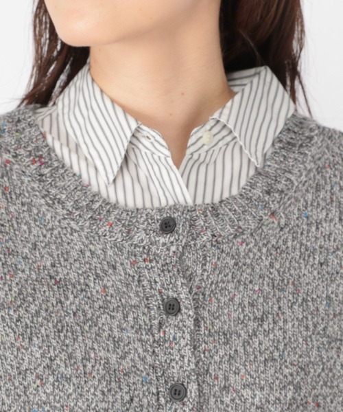 studio CLIP（スタディオクリップ）の「5ゲージカラーネップダブルフロントニットチュニック（チュニック・レディース・ブラウン/グレー・FREE）」の7枚目の写真