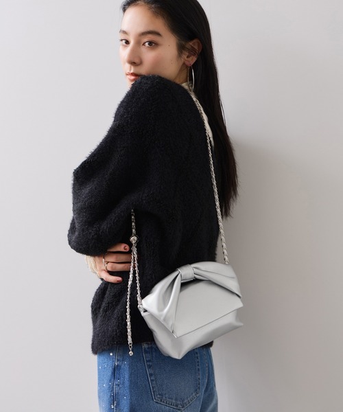 VIS(ビス)の「リボンハンドルチェーンショルダーバッグ/2WAY(ショルダーバッグ・レディース・キナリ/ブラック/シルバー・FREE)」の18枚目の写真