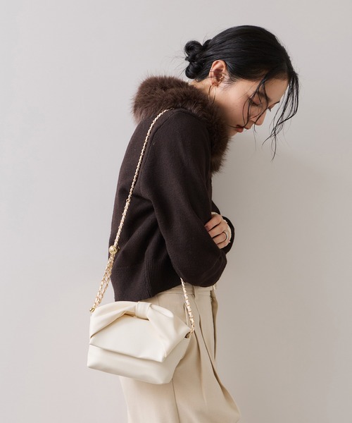 VIS(ビス)の「リボンハンドルチェーンショルダーバッグ/2WAY(ショルダーバッグ・レディース・キナリ/ブラック/シルバー・FREE)」の22枚目の写真