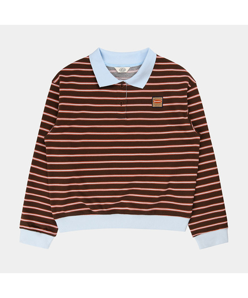 PIGMENT(ピグメント)の「タントンラグビーオーバーサイズマンツーマン (YZTS2507307)(Tシャツ/カットソー・レディース・カーキ/ワイン/ベージュ/オレンジ・FREE)」の4枚目の写真