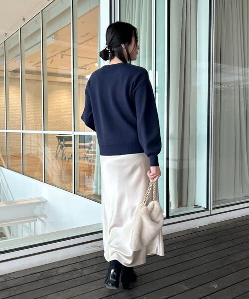 couture brooch(クチュールブローチ)の「【パール調・ビジューデザイン】華やかロゴニット(ニット/セーター・レディース・オフホワイト/グレー/ネイビー・36/38/42)」の15枚目の写真