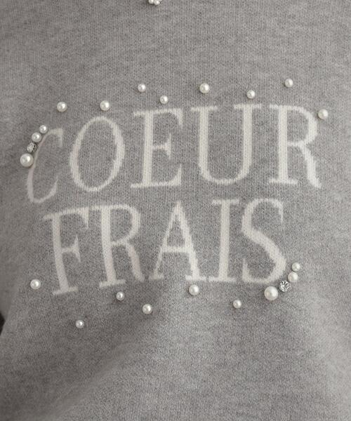 couture brooch(クチュールブローチ)の「【パール調・ビジューデザイン】華やかロゴニット(ニット/セーター・レディース・オフホワイト/グレー/ネイビー・36/38/42)」の12枚目の写真