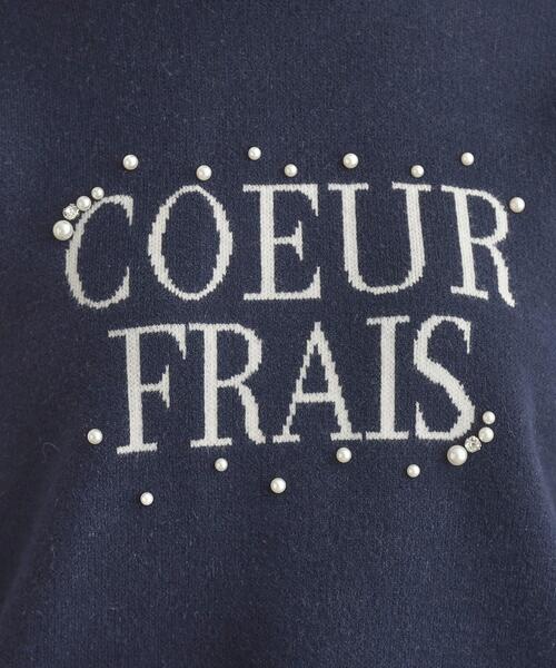 couture brooch(クチュールブローチ)の「【パール調・ビジューデザイン】華やかロゴニット(ニット/セーター・レディース・オフホワイト/グレー/ネイビー・36/38/42)」の11枚目の写真