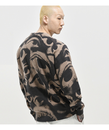 EYES PRINTING SWEATER BEIGE