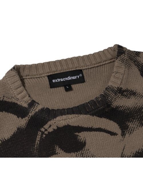 EXTRAORDINARY(エクストラオーディナリー)の「EYES PRINTING SWEATER BEIGE(ニット/セーター・メンズ・その他・LARGE/MEDIUM/X-LARGE)」の3枚目の写真