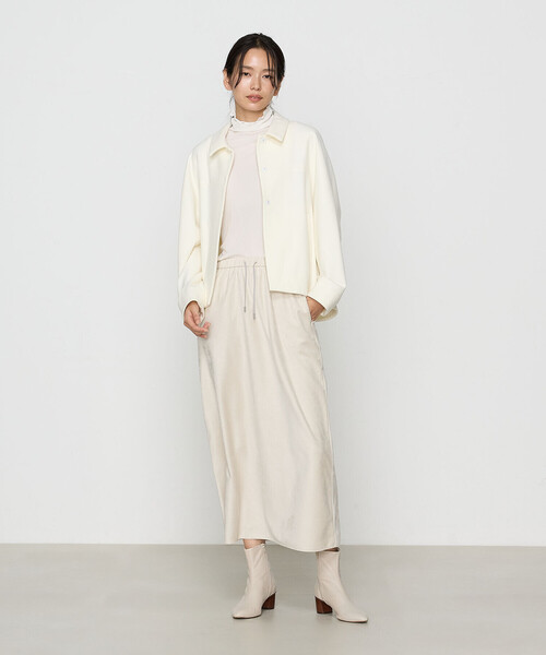 Gabardine K.T(ギャバジンケーティー)の「〔 +サイズ 〕 やわらかメルトン ふんわりシャツジャケット(その他アウター・レディース・オフホワイト/ブラック/ライトグレー・13号)」の5枚目の写真