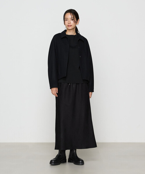 Gabardine K.T(ギャバジンケーティー)の「〔 +サイズ 〕 やわらかメルトン ふんわりシャツジャケット(その他アウター・レディース・オフホワイト/ブラック/ライトグレー・13号)」の8枚目の写真