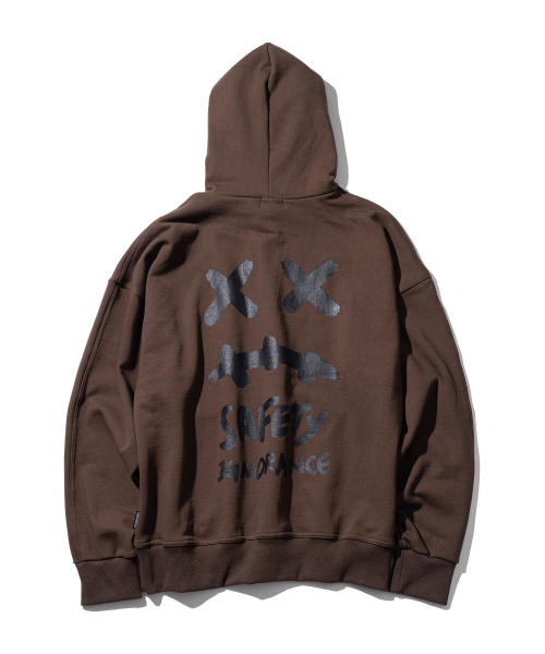 MASSNOUN(マスノウン)の「スマイルオーバーサイズヘビーフードパーカー MWZHD001-BR(パーカー・レディース・その他・MEDIUM/LARGE)」の1枚目の写真