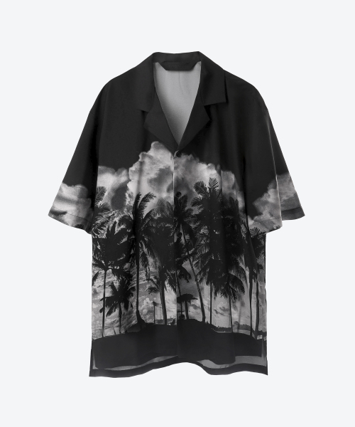 UNTAGE（アンテージ）の「ヤシの木プリントボウリングシャツ[ブラック(ユニセックス)]_UTS-SS11（シャツ/ブラウス・メンズ・その他・MEDIUM/LARGE）」の5枚目の写真