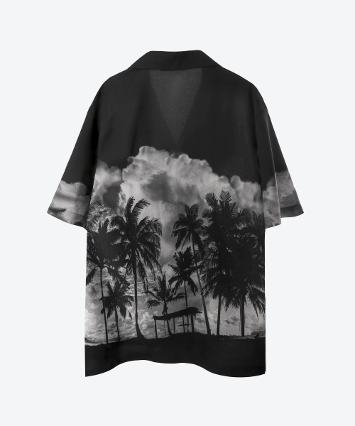 UNTAGE（アンテージ）の「ヤシの木プリントボウリングシャツ[ブラック(ユニセックス)]_UTS-SS11（シャツ/ブラウス・メンズ・その他・MEDIUM/LARGE）」の6枚目の写真