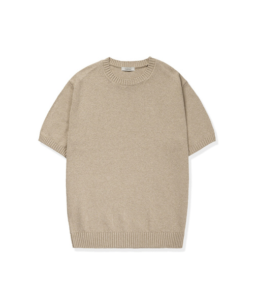 MANNERGRAM(マナーグラム)の「UPW ウォッシャブルコットンラウンド半袖ニット - 4カラー(Tシャツ/カットソー・メンズ・オフホワイト/ダークグレー/ライトベージュ/ブルー系・MEDIUM/LARGE/X-LARGE/XX-LARGE)」の3枚目の写真