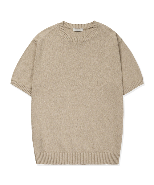MANNERGRAM(マナーグラム)の「UPW ウォッシャブルコットンラウンド半袖ニット - 4カラー(Tシャツ/カットソー・メンズ・オフホワイト/ダークグレー/ライトベージュ/ブルー系・MEDIUM/LARGE/X-LARGE/XX-LARGE)」の6枚目の写真