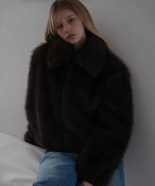 DEHEVE（デヘヴェ）の「Collar Fur Jacket [Brown]（ムートンコート・レディース・ブラウン・FREE）」の7枚目の写真