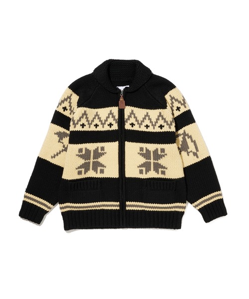 Badou-R カウチンカーディガン ジャカード カウチンニット